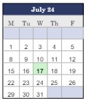 District School Academic Calendar for Fifth Avenue School for July 2024