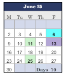 District School Academic Calendar for Social Street School for June 2025