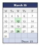 District School Academic Calendar for Social Street School for March 2025