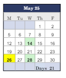 District School Academic Calendar for Social Street School for May 2025