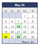 District School Academic Calendar for Fifth Avenue School for May 2025