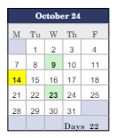 District School Academic Calendar for Social Street School for October 2024
