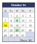 District School Academic Calendar for Fifth Avenue School for October 2024