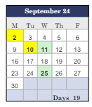 District School Academic Calendar for Social Street School for September 2024