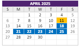 District School Academic Calendar for Forest Grove Middle for April 2025