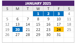 District School Academic Calendar for Forest Grove Middle for January 2025