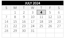 District School Academic Calendar for Forest Grove Middle for July 2024