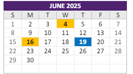 District School Academic Calendar for Forest Grove Middle for June 2025