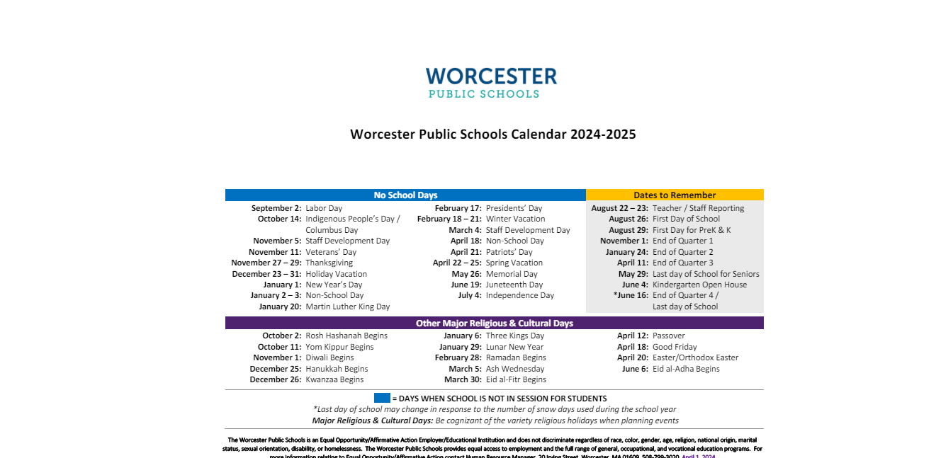 District School Academic Calendar Key for Forest Grove Middle