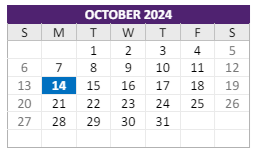 District School Academic Calendar for Forest Grove Middle for October 2024
