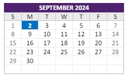 District School Academic Calendar for Forest Grove Middle for September 2024