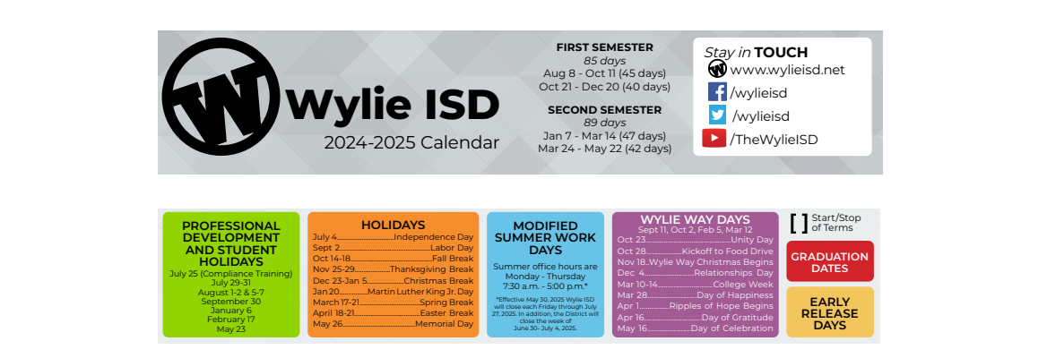 District School Academic Calendar Key for Cox Elementary