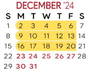 District School Academic Calendar for West Side Upper Elementary for December 2024