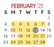 District School Academic Calendar for West Side Upper Elementary for February 2025