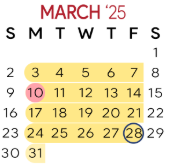 District School Academic Calendar for West Side Upper Elementary for March 2025