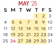 District School Academic Calendar for West Side Upper Elementary for May 2025