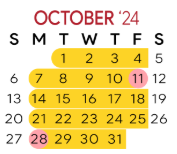 District School Academic Calendar for West Side Upper Elementary for October 2024