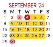 District School Academic Calendar for West Side Upper Elementary for September 2024