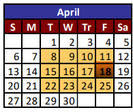 District School Academic Calendar for Constance Hulbert Elementary for April 2025