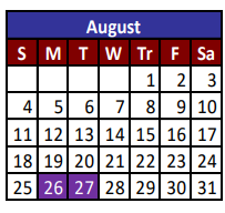 District School Academic Calendar for Eastwood High School for August 2024