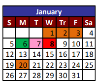 District School Academic Calendar for J M Hanks High School for January 2025