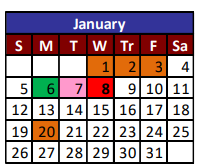 District School Academic Calendar for Hillcrest Middle School for January 2025