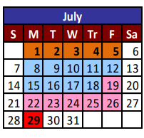 District School Academic Calendar for Lancaster Elementary for July 2024