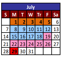 District School Academic Calendar for North Loop Elementary for July 2024