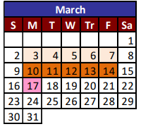 District School Academic Calendar for Cesar Chavez Academy for March 2025