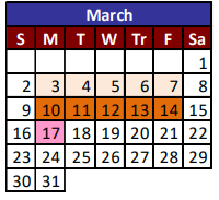 District School Academic Calendar for Parkland Elementary for March 2025