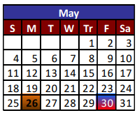 District School Academic Calendar for Parkland Elementary for May 2025