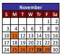 District School Academic Calendar for Ascarate Elementary for November 2024