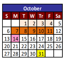 District School Academic Calendar for Desert View Middle School for October 2024