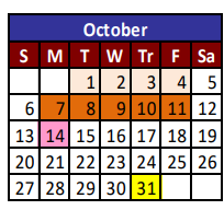 District School Academic Calendar for Cesar Chavez Middle School for October 2024