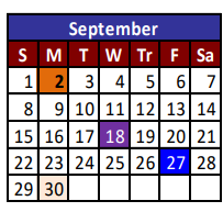 District School Academic Calendar for East Point Elementary for September 2024