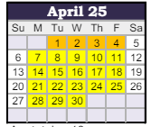 District School Academic Calendar for Stonegate Elementary for April 2025