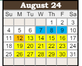 District School Academic Calendar for Stonegate Elementary for August 2024
