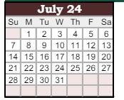 District School Academic Calendar for Stonegate Elementary for July 2024
