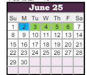 District School Academic Calendar for Stonegate Elementary for June 2025