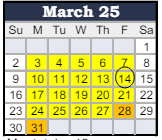 District School Academic Calendar for Stonegate Elementary for March 2025