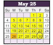 District School Academic Calendar for Stonegate Elementary for May 2025