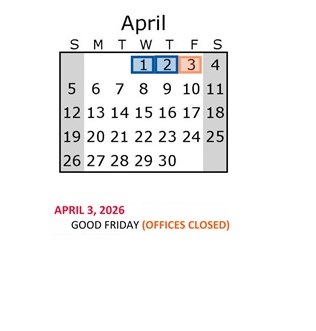 District School Academic Calendar for Saturn Learning Center High School for April 2026