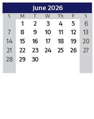 District School Academic Calendar for Marion Elementary for June 2026