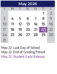 District School Academic Calendar for Marion Elementary for May 2026