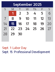 District School Academic Calendar for Marion Elementary for September 2025