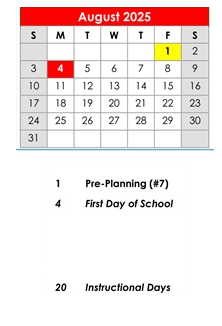 District School Academic Calendar for Elberta Elementary School for August 2025