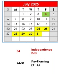 District School Academic Calendar for Elberta Elementary School for July 2025