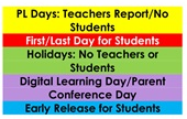 District School Academic Calendar Legend for Elberta Elementary School