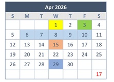 District School Academic Calendar for Woodridge Elementary for April 2026