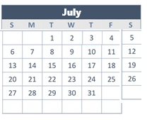 District School Academic Calendar for Woodridge Elementary for July 2025